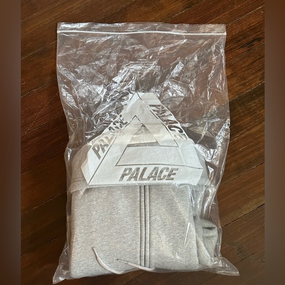 NWT 2023 PALACE FACEMASK SHEARLING THERMAL ZIP HOODIE GREY SZ. SMALL - Picture 14 of 16